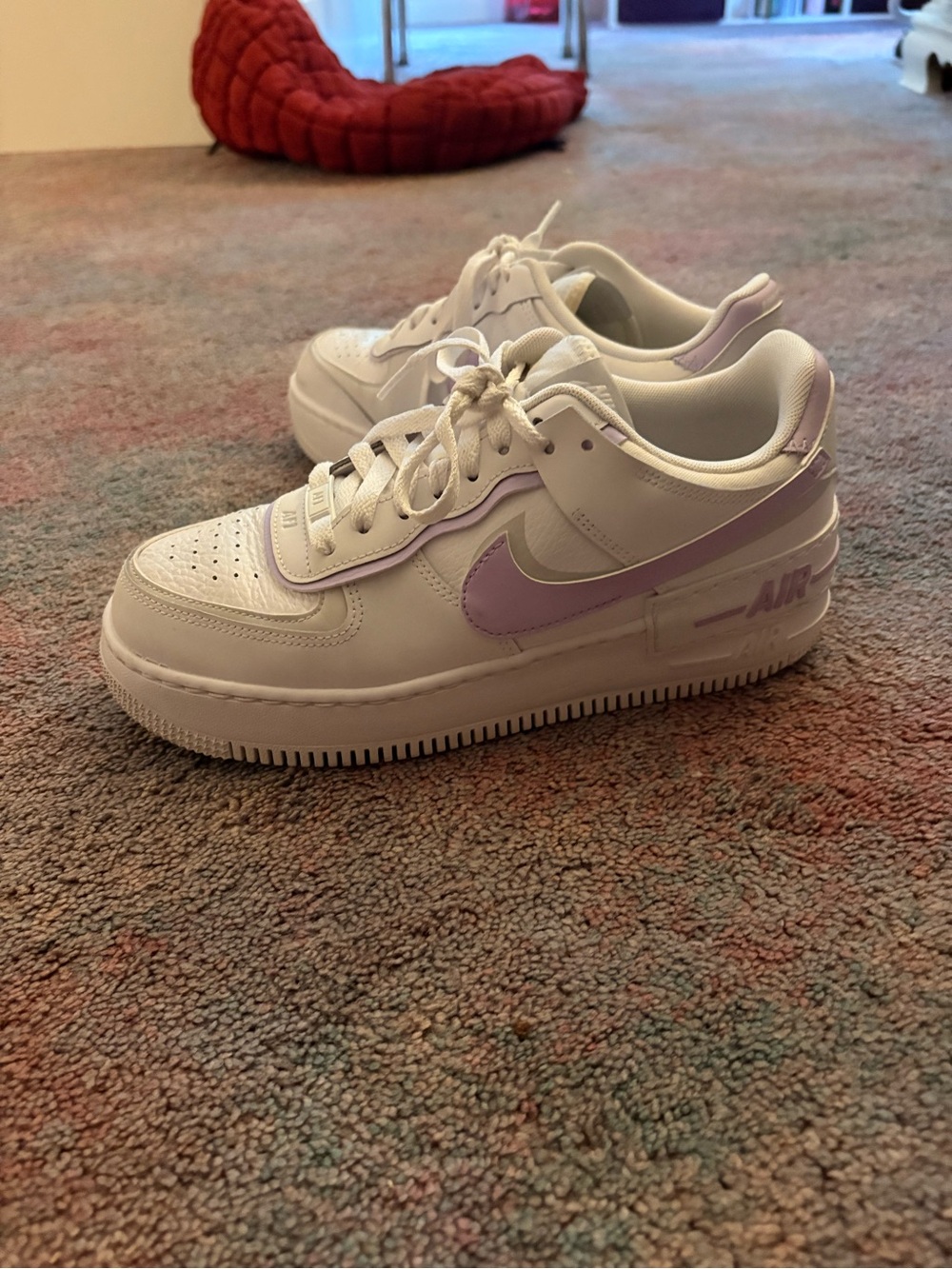 Women’s Athletic Sneakers in White with Lavender Accents